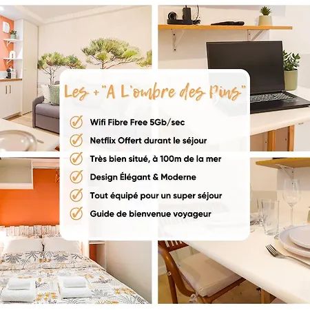A L'Ombre Des Pins, Appartement Neuf, Elegant, Parking Gratuit, Netflix, Au Calme A 100M De L'Ocean Les Sables-d'Olonne Exterior photo