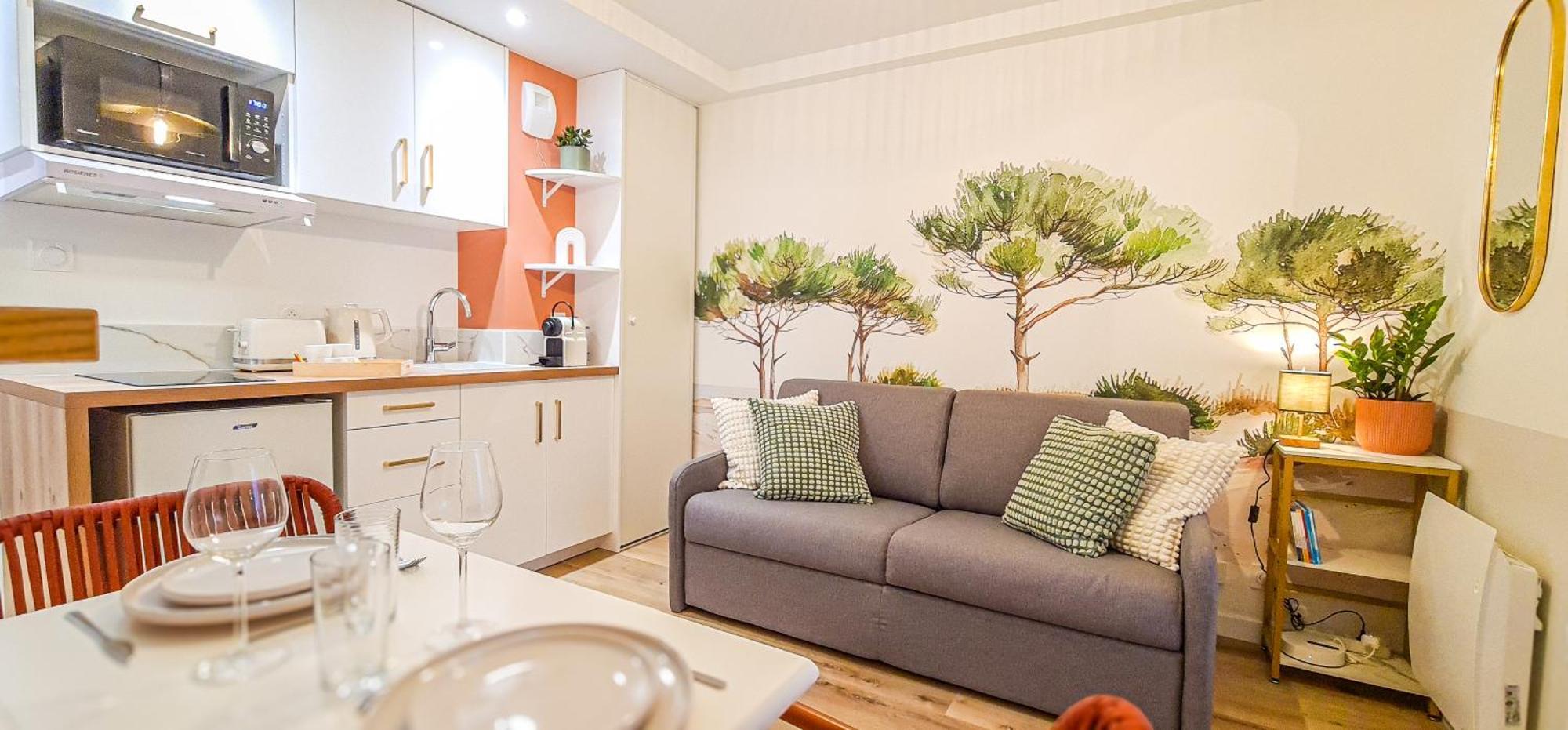 Apartment A L'ombre Des Pins, Neuf, Elegant, Parking Gratuit, Netflix, Au Calme A 100m De L'ocean